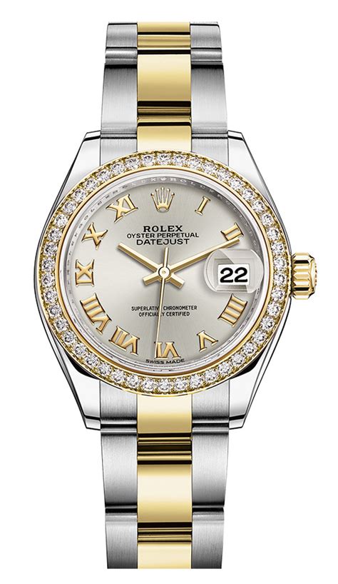 rolex ladies datejust two tone diamond bezel